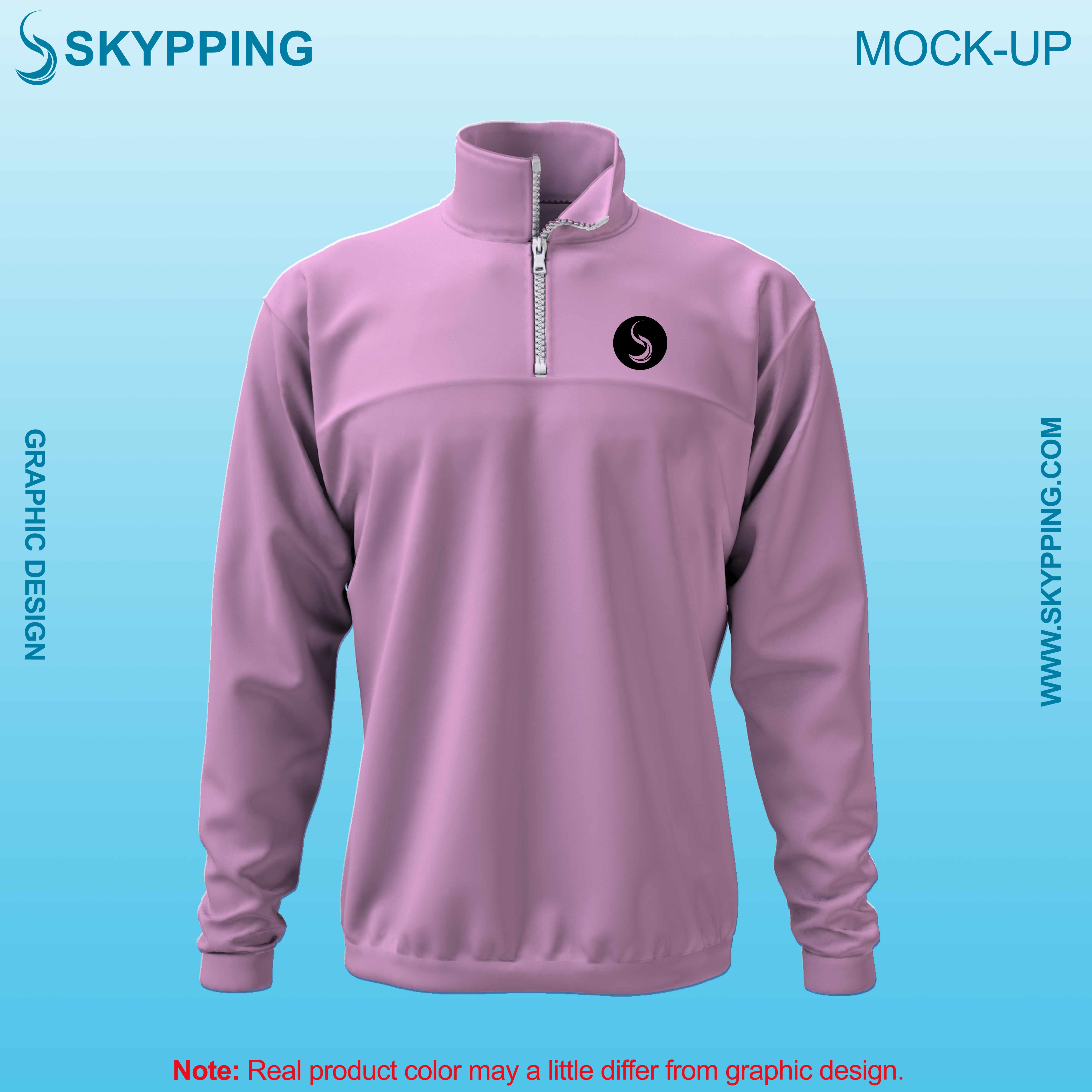 Toddle neck set-in style sleeve with quarter zip sweatshirt for men